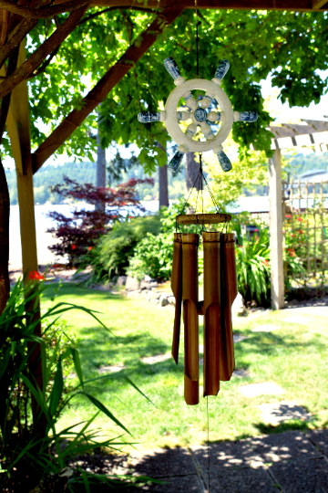 Ship's Wheel Bamboo Wind Chime