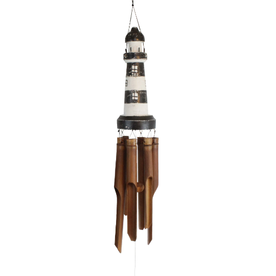 Lighthouse Bamboo Wind Chime 8"