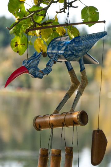 Happy Bird Bobbing Head Wind Chime