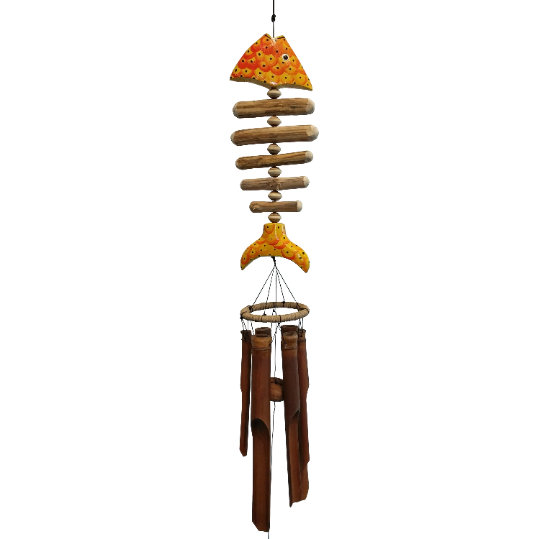 Colorful Bone Fish Koi Bamboo Wind Chime