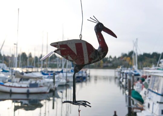 Egret Upcycled Oil Drum Wind Chime