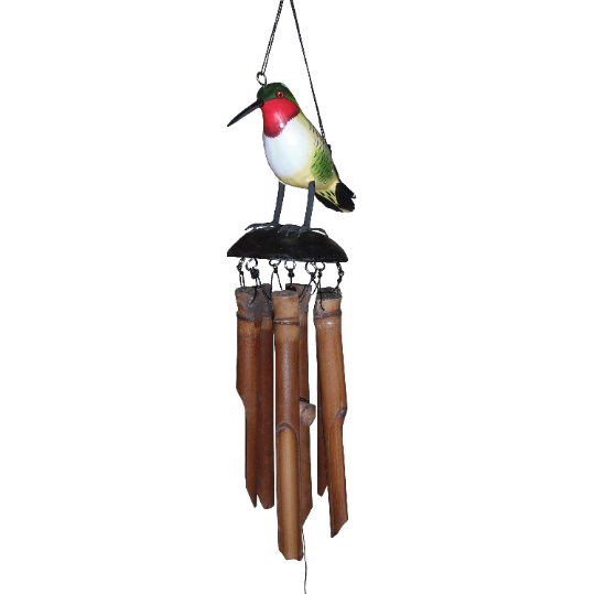 Ruby Throated Hummingbird Wild Bird Bamboo Wind Chime