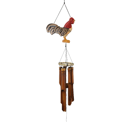 Dottie Rooster Silhouette Bamboo Wind Chime