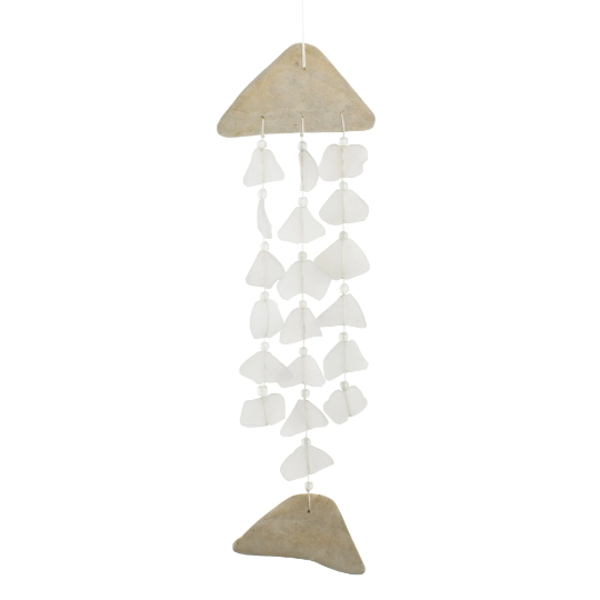 Tumbled Glass Bone Fish Wind Chime