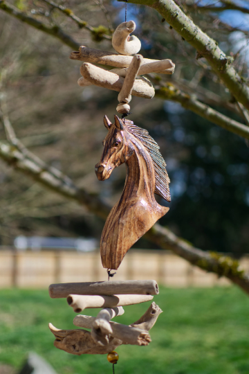 Horse Head Burnt Finish Cohasset Bell