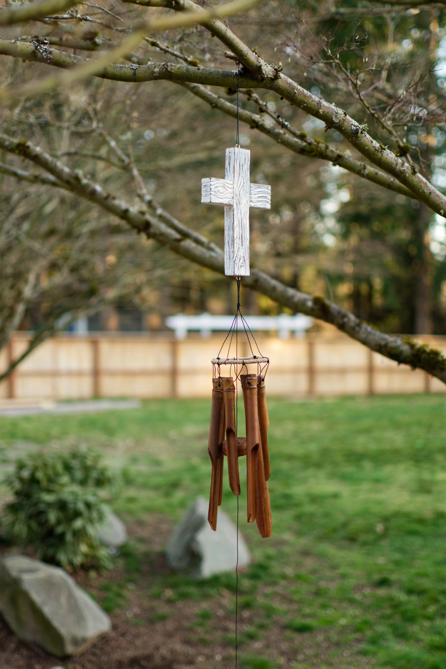 Christian Cross Bamboo Wind Chime