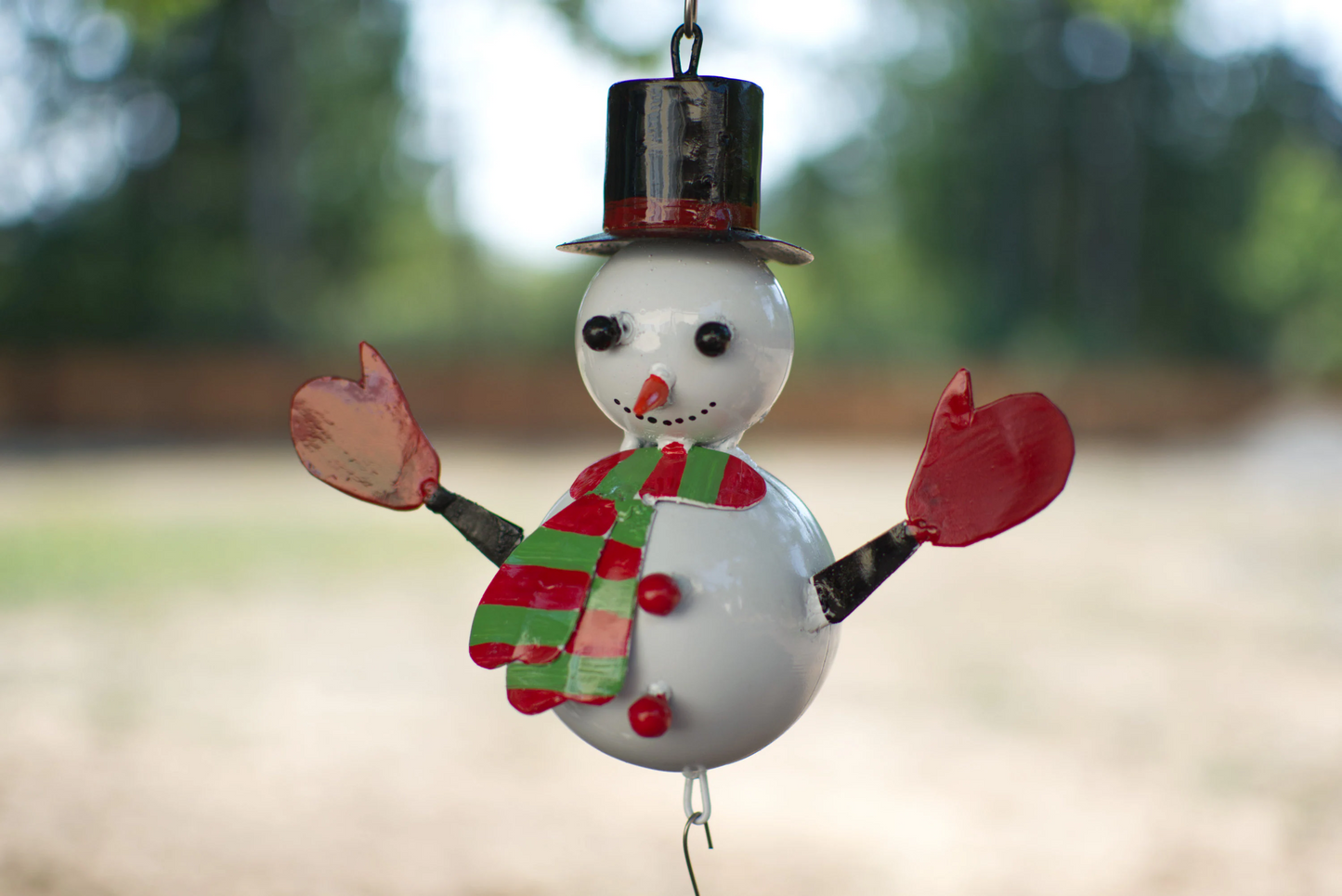 Snowman Upcycled Oil Drum Wind Chime