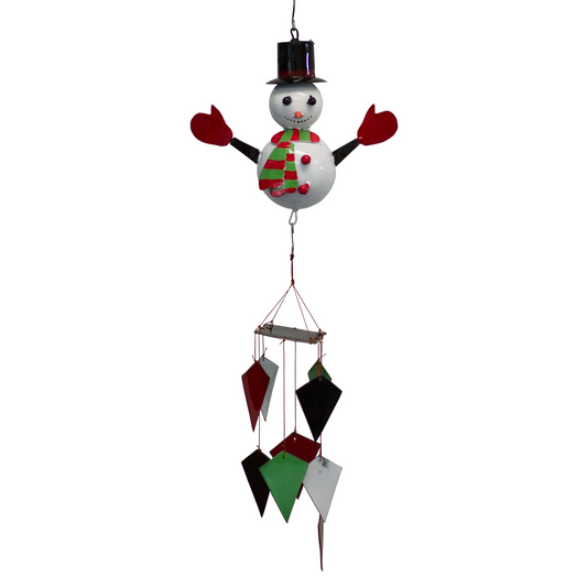 Snowman Upcycled Oil Drum Wind Chime