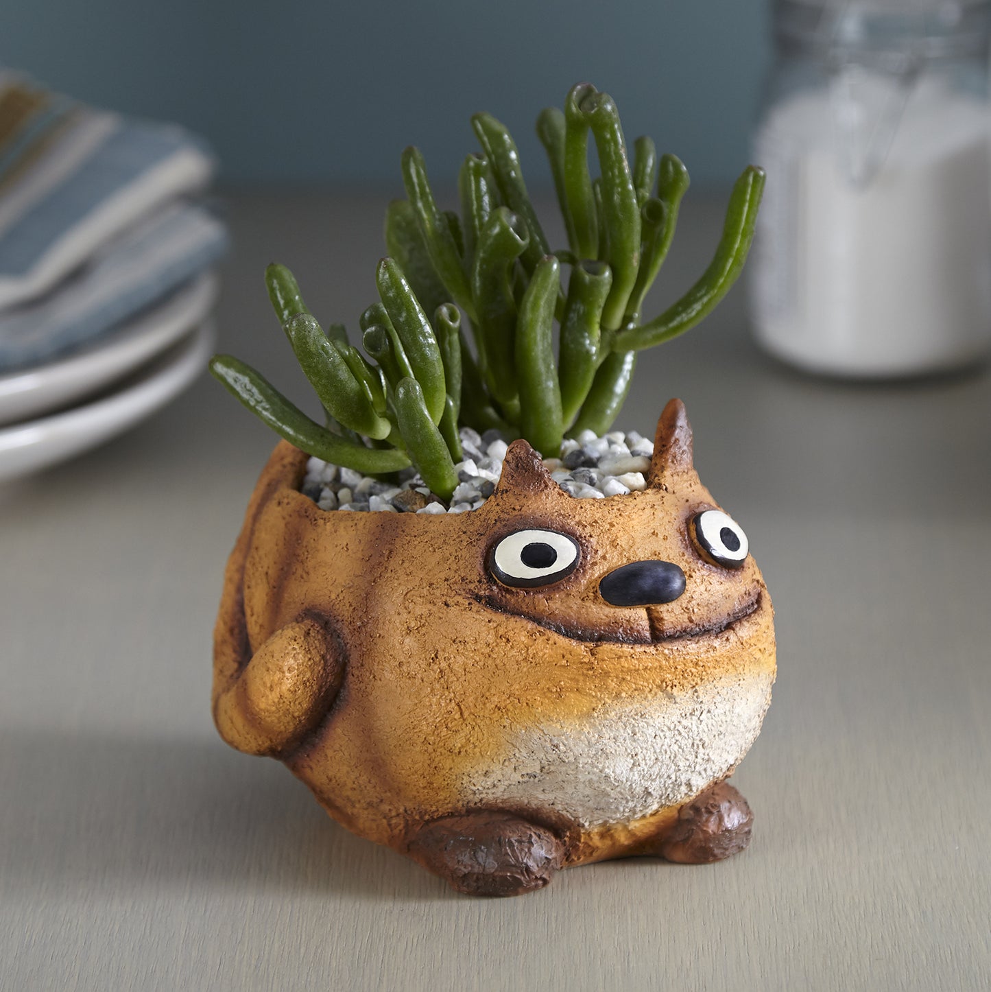 Happy Tabby the Cat Planter