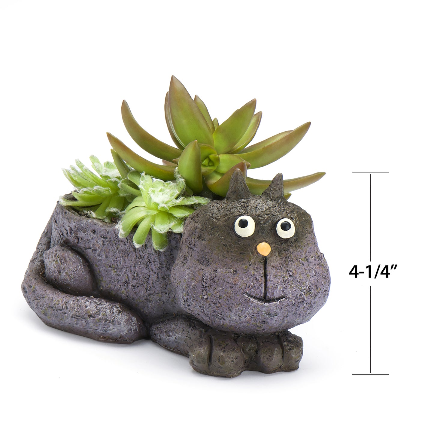 Violet Cat Mom & Baby Planters, Set of 2