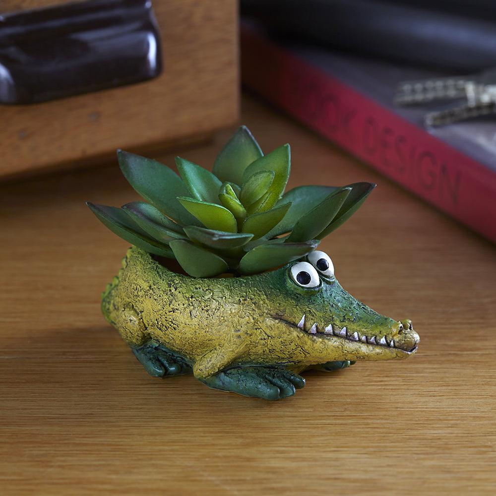 Kicks the Baby Alligator Planter