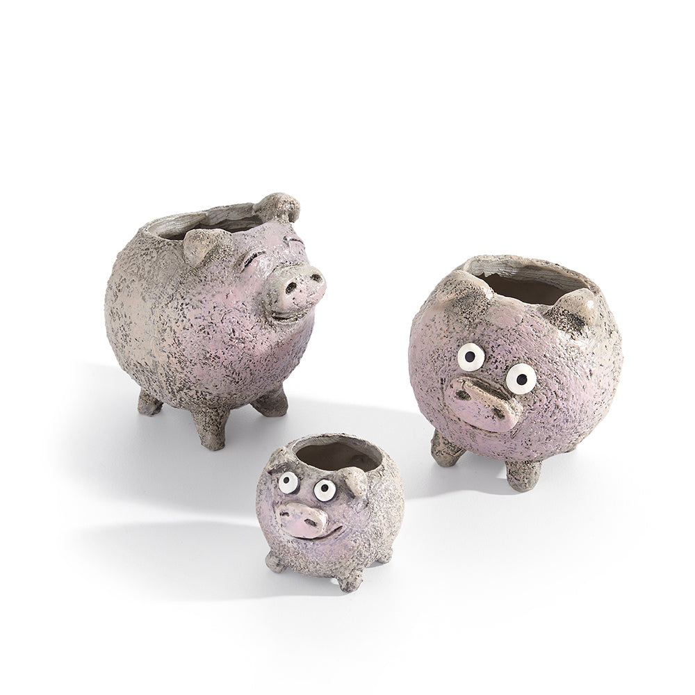 The Porcini Pig Family Planters, Set of 3