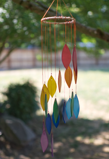 Tumbled Glass Wind Chime - Spiral Design