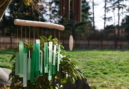 Tumbled Glass Wind Chime - Rectangles Design