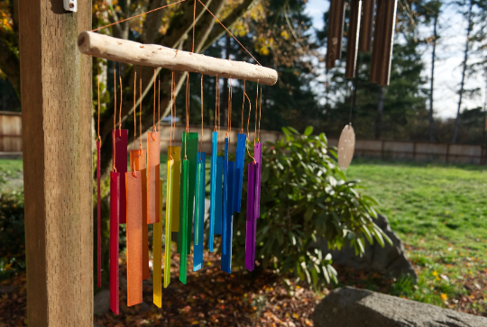 Tumbled Glass Wind Chime - Rectangles Design