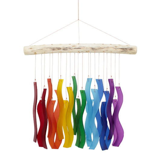 Tumbled Glass Wind Chime - Wave Design